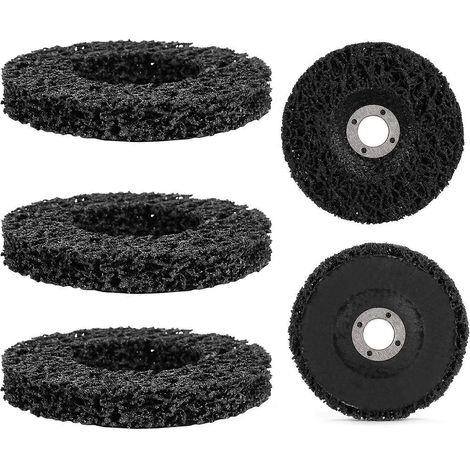 Disque à bande en polyéthylène noir de 100 mm pour le décapage de la peinture et de la rouille, compatible avec les meuleuses d'angle.