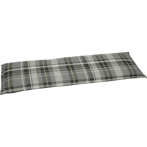 Go-De Bankauflage 148x45x6 cm grau kariert Auflage Sitzauflage Polsterauflage