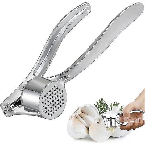 Presse-ail, presse-ail premium en acier inoxydable, broyeur d'ail robuste, hachoir à ail résistant, ustensile de cuisine pour presser et écraser les gousses d'ail (1/4)