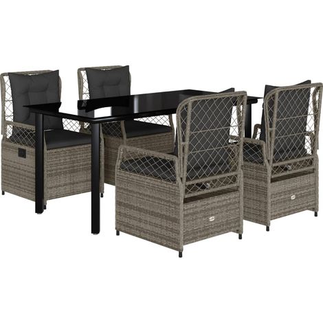 Maison Exclusive - Set comedor de jardín 5 piezas con cojines rat (1/5)
