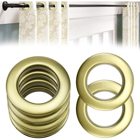 20 Pcs Anneaux à Œillets de Rideau, Oeillets Rideaux à Clipser 40 mm, Anneau Rideau en Plastique, Oeillets Rideaux Clipsables, pour Vestiaire Salle de Bain Chambre Douche, Champagne (1/5)