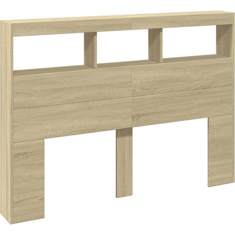 Cabecero de cama con LED roble Sonoma 140x17x102 cm vidaXL