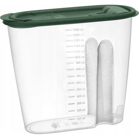 Contenitore dispenser per alimenti Molly da 1500 ml (1,5 l) di colore verde. (1/2)