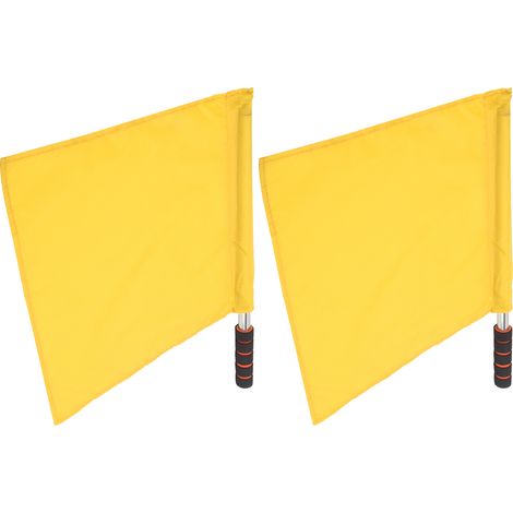 2 Drapeaux d'Arbitre Officiel en Acier Inoxydable pour Compétition Sportive - Jaune (1/5)