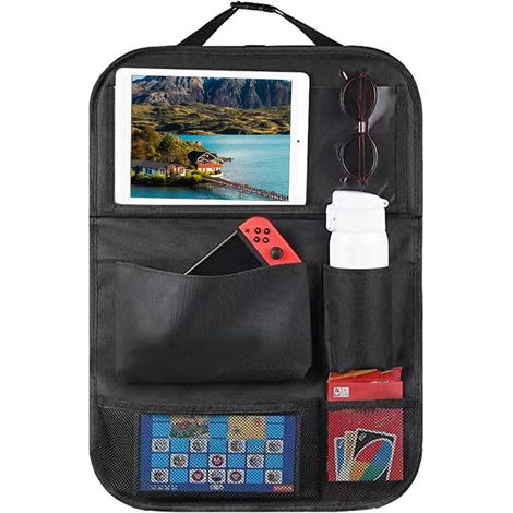 Organisateur Voiture Enfant, Protection Siege Voiture Enfant, Protege Rangement Tablette avec plateau de table pliable et poche transparente, Accessoire intérieur imperméable