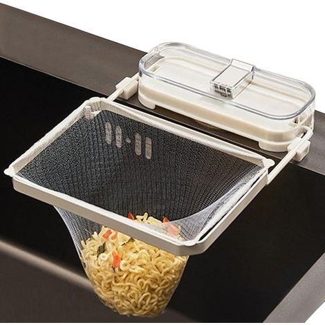 Porta filtro da cucina, scolapiatti, griglia angolare con filtro, scolapiatti con ventosa, scolapiatti riutilizzabile (1/5)
