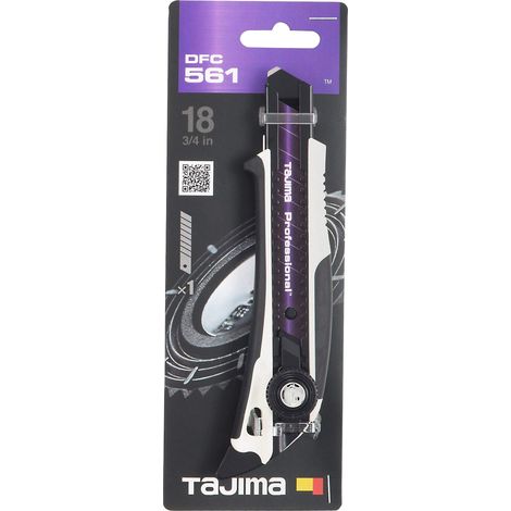 TAJIMA TAJ-DFC561W Coltello da taglio DORA FIN con lama RAZAR BLACK, con vite di fissaggio e pinna, DFC561W