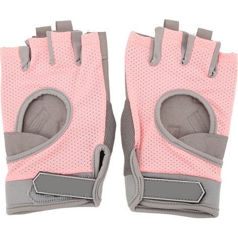 Gants d'entraînement femme mi-doigts anti-dérapants pour musculation, fitness et cyclisme - Noir Taille M (18-20cm) (1/5)