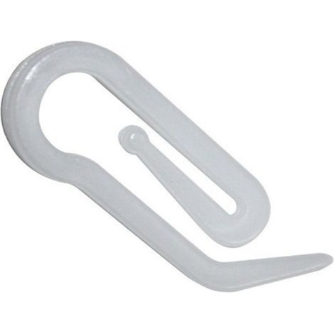 TENDAGGIMANIA Ganci per Nastro Fettuccia tenda, modello a Papera in PVC bianco, 28 x 12 mm. (50 pz )