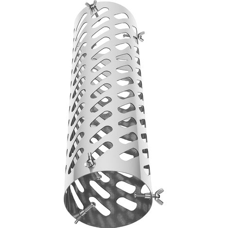 Grille de cheminée anti-brûlure en acier inoxydable, protection thermique pour conduit de cheminée de camping en extérieur, taille L (10,8 x 35 cm / 4,3 x 13,8 pouces), compatible avec les conduits de (1/5)