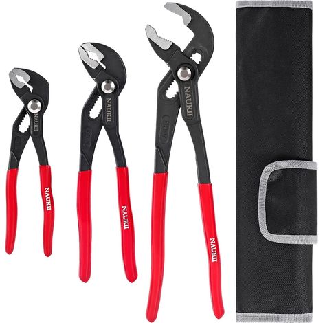 3 pièces Pince Multiprise 180mm/250mm/300mm Plombier Réglable rapidement Taille d'ouverture Poignée antidérapante - (1/5)