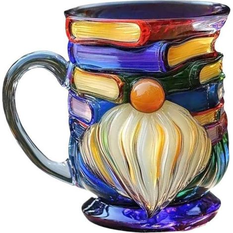 Mug de livre peint en 3D, Unique coloré du Père Noël Book Mug pour le bureau de l'école à domicile Christmas MUG (1/4)
