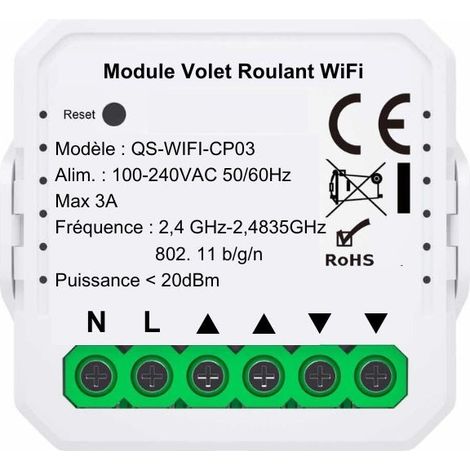 Silumen – Module interrupteur volet roulant connecté WiFi – Commande vocale avec Alexa et Google Home – Application Tuya/Smart Life – Installation facile (1/2)
