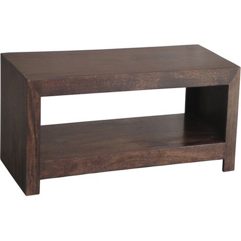 Dakota Open Plazma TV Unit - Mango Wood - L45 x W110 x H40 cm - Dark Finish