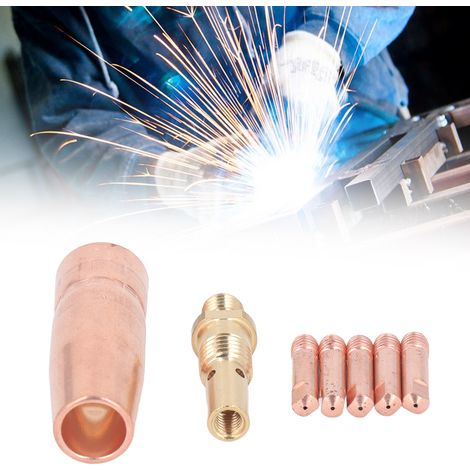 Kit de buse de protection tout cuivre de 0,8 mm pour torches de soudage MiG compatible avec les torches de soudage MiG des séries Tweco Mini/1 et Lincoln Magnum 100L K530. (1/5)