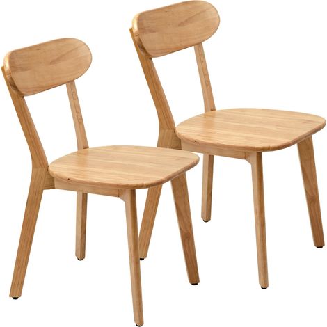 Sedie da pranzo in legno, set da 2, stile mid-century, schienale curvo (1/5)
