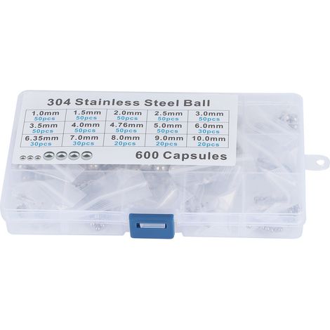 Lot de 600 billes en acier inoxydable 304 pour roulements, assortiment industriel, assemblage de machines (1/5)