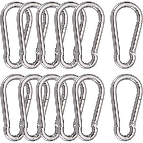 12 Pièces Mousquetons M6 Mousqueton INOX 304 Crochet Mousqueton Boucle à Ressort pour Suspendre Crochet Fixe 60 x 6 mm (1/5)