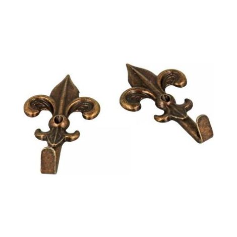 Ganci per quadri modello "Giglio" 19 x 32 mm. finitura bronzata 5 pz.
