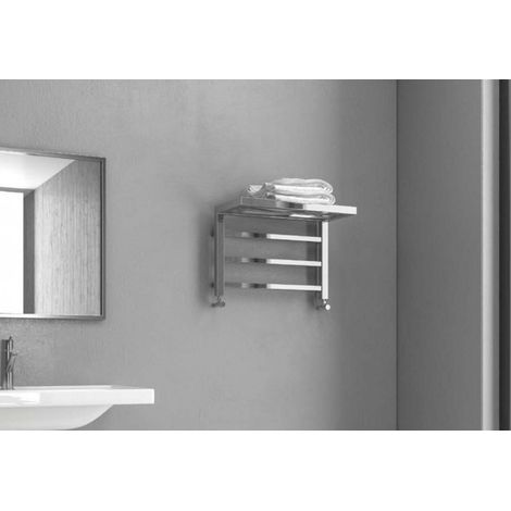 Radiateur sèche-serviette avec porte-serviette DESIGN 1 25 x50x 35 cm en chrome