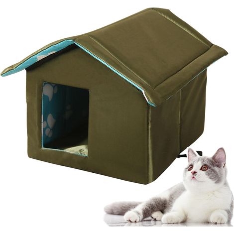 Maison de Chat étanche pour Chats d'extérieur - abri d'hiver Chaud pour (1/5)