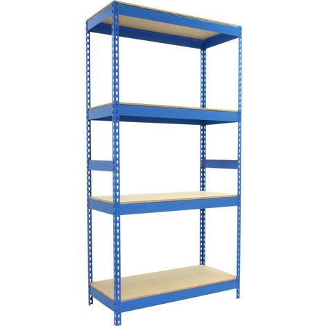 Simonrack Robuste Regalsystem Blau Holz 5 Ebenen