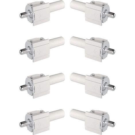 Cyclingcolors – 8x Taquet support d'étagère à encaster Ø5mm – Système à ressort pour étagères bois – Capacité 70kg – Épaisseur minimale 16mm – Blanc