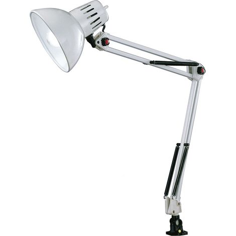 Retro Schreibtischlampe TAJO zum Klemmen, Weiß, max. Höhe 73,5cm