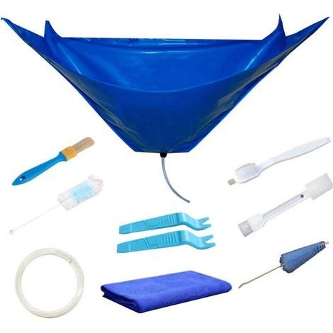 Housse de nettoyage pour climatiseur divisé – PVC imperméable – Design d'évacuation – Taille extensible jusqu'à 92 cm – Kit complet avec accessoires (1/5)