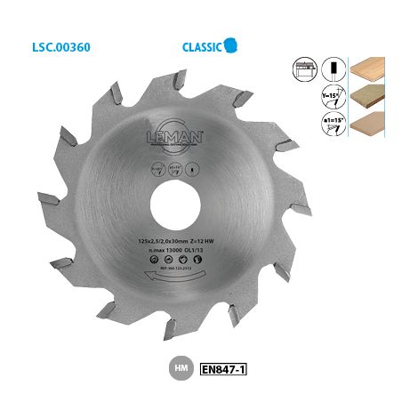 LAME CARBURE A RAINER D150X5,0X30 12Z PLATE/BOIS