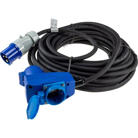 CHILITEC Rallonge CEE 16A/3600W, 3 pôles, 15 m, avec prise