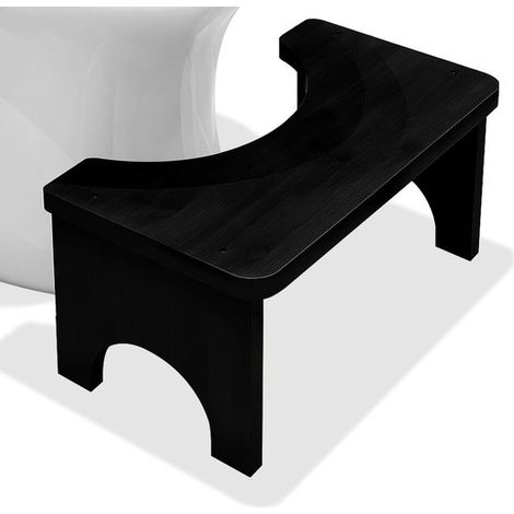 Taburete de baño de bambú de 37×20×17 cm – Taburete ergonómico para adultos, taburete de madera para una postura natural al sentarse. (1/5)