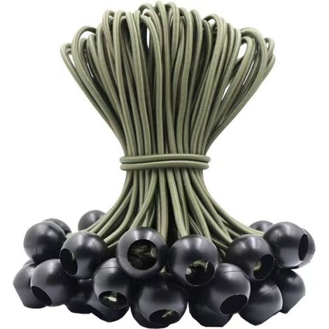 Stringicorda elasticoElastico, 50 pezzi di corda con coulisse, coulisse per tende da esterno, coulisse per tende, tendoni, campeggio, gazebo, coulisse (30 pezzi x 15 cm + 20 pezzi x 25 cm)