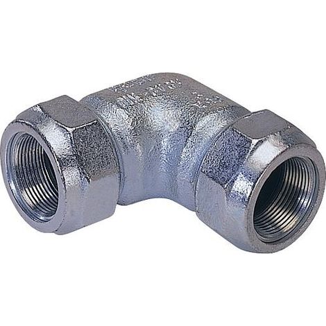 Accoup de serrage en fonte malleable fem/fem, Gaz PN 4, eau PN 16, Type WO 2" Coude                                   ,