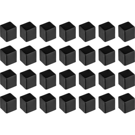 28 Pièces Bouchons Carrés en Plastique 20 x 20mm Noir (1/5)