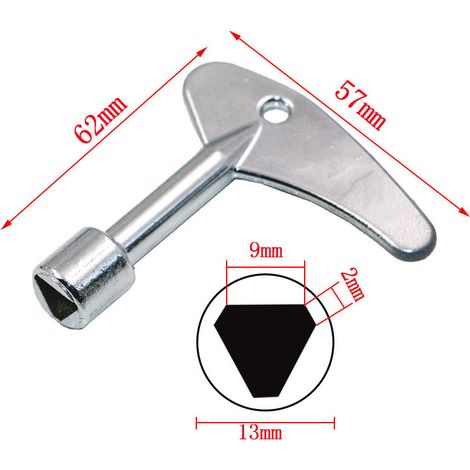 Lot de 2 clés triangulaires de 9 mm avec interrupteur à clé triangulaire pour ascenseur électrique à gaz d'urgence (1/4)
