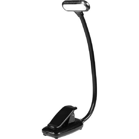 Longziming - Lampe de lecture LED rechargeable avec col et pince réglables – Lampe de table portable pour les voyages, le lit et le bureau (1/5)