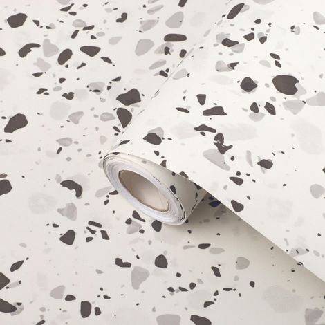 Rouleau Adhésif Sol Terrazzo Anti-dérapant Etanche au Mètre pour Salon, Chambre et Salle à Manger - H60 cm x L50 m (1/5)