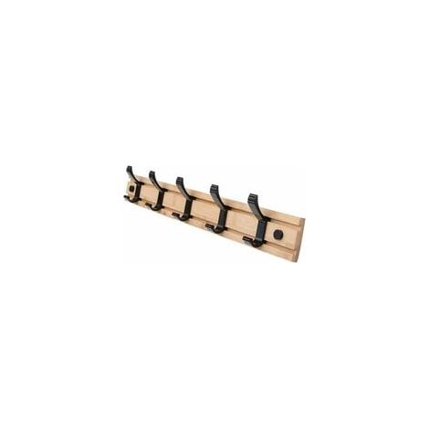 Perchero de pared con 5 ganchos para toallas, sombreros, bufandas, bolsos y más - RWCoat Rack (1/5)
