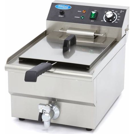 Friteuse - 16L - 1 panier - avec robinet de vidange - Maxima