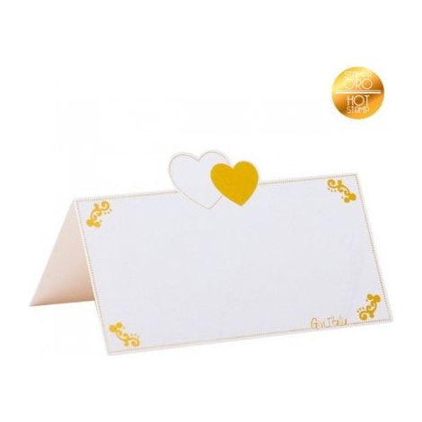 Givi Segnaposto in carta (10 pz) - Stampa Oro 10x5 cm