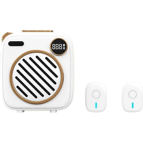 Microphone sans fil double blancamplificateur abeillemicrophone sans fil pour enseignantsguides touristiquesenceinte promotionnelle portable (1/5)