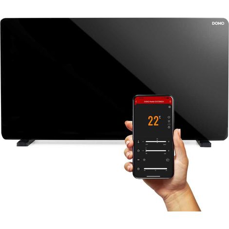 Convecteur de chauffage en verre avec wifi 2000w noir DOMO DO7356CH (1/3)
