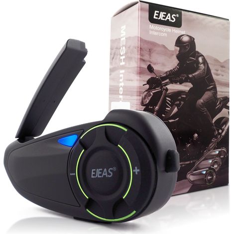 Ejeas Q8 USB-C Bluetooth Intercomunicador para motocicleta Radio FM Aplicación (1/5)