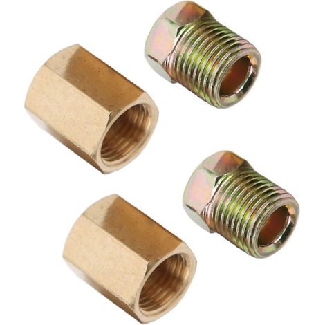Ensemble de 12 raccords de flexible de frein à filetage 7/16 pouce 24, pièces automobiles en laiton compatibles avec les flexibles de frein de 1/4 pouce, F54 (1/5)