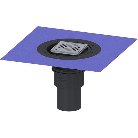 KESSEL-Scarico a pavimento/soffitto Practicus - DN 100, verticale, Variofix, griglia di design, 45210.53