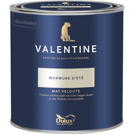 Dulux Valentine Peinture intérieure de haute qualité - Valentine - Couleur intense & pouvoir couvrant élevé - Mat Velouté Murmure d'Été 0,5 L
