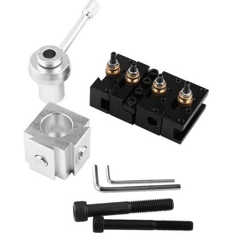 YIN Mini CNC Outil de Changement Rapide Porte-Outil de Tour Support de Coupe-Poteau Kit de Vis Barre D'AléSage Tournant Face A8 (1/4)
