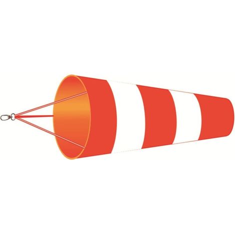 Manche à Air Extérieur, Manche à Vent, Indicateur de Direction du Vent en Rouge et Blanc, Pochette de Mesure de la Direction du Air en Tissu Oxford, Windsock, Rip-Stop, 60 cm (1/4)
