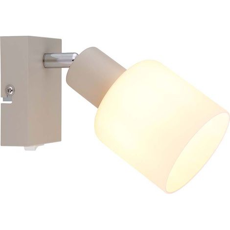 Wandleuchte Spotleuchte Wandspot schwenkbar E14 Schalter Glas opal sand H 15,3cm (1/5)